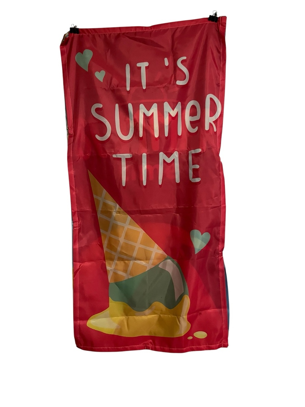 Set of 6 It's Summer Time" Beach Towel - Ice Cream Design magnetic banners